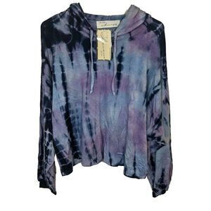 Vintage Havana Sweater Hoodie Tie Dye Pullover Comfy Long Sleeve Oversized Small